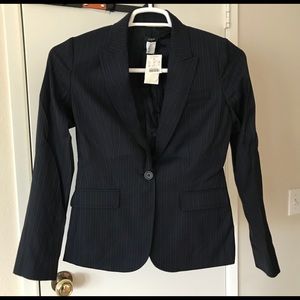 NWT J. Crew Womens Navy Striped Wool Blazer Size 2
